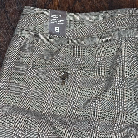 The Limited Brown Plaid Wide-Leg Mid Rise Trousers Y2K Vintage 8 NWT - Picture 13 of 16